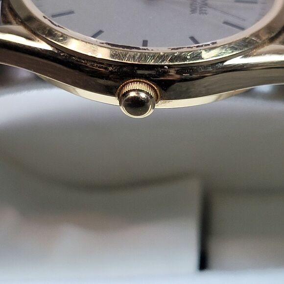 Caravelle By Bulova Watch Black Exotic Leather Band With Original Box - Picture 2 of 5